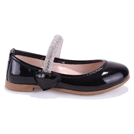 Dagoster DJA76-HY10005 Siyah Rugan Ortopedik  Kız Çocuk Babet Ayakkabı