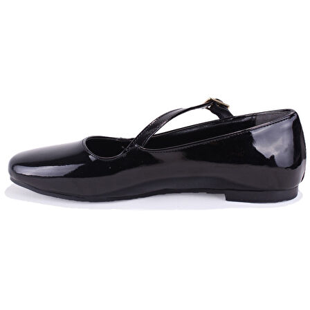 Dagoster DZA07-115055 Siyah Rugan Günlük Babet Kadın Ayakkabı