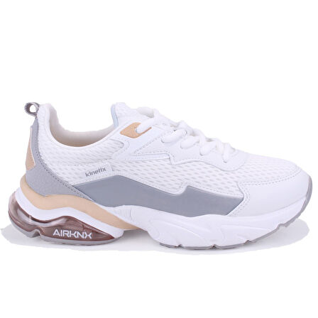 Kinetix Valentı Tx  Beyaz Gri Ortopedik Günlük Kadın Spor Ayakkabı