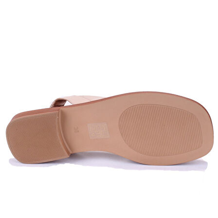 Dagoster DZA07-60216233 Bej Günlük Ortopedik Deri Spor Kadın sandalet