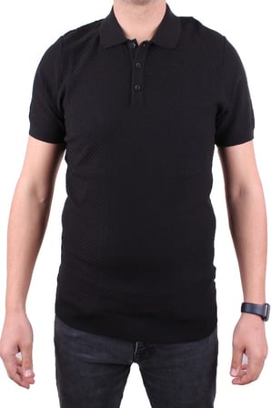 Dagoster DMG23-511231 Siyah Günlük Polo Yaka Erkek Tişört