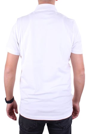Dagoster DMG23-231319 Beyaz Günlük Yarım Patlı Pike Polo Yaka Erkek Tişört