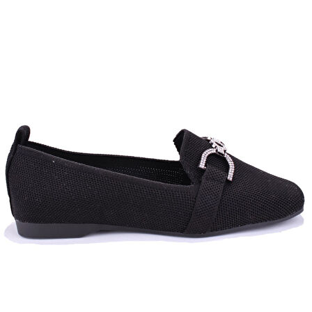 Dagoster DZA07-1095213 Siyah Triko Günlük Babet Kadın Ayakkabı