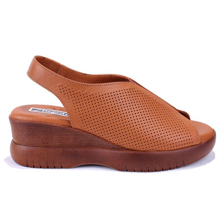Dagoster DZA07-9972521405 Taba Günlük Ortopedik Deri Kadın sandalet