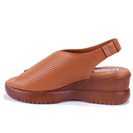 Dagoster DZA07-9972521405 Taba Günlük Ortopedik Deri Kadın sandalet