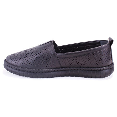 Dagoster DZA07-1236031 Siyah Ortopedik Günlük Deri Kadın Ayakkabı