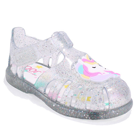 Igor S10341 Tobby Unicornio Beyaz Şeffaf Ortopedik Günlük Kız Çocuk Sandalet