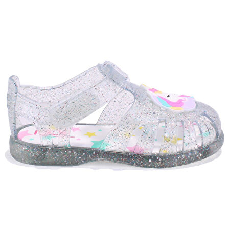 Igor S10341 Tobby Unicornio Beyaz Şeffaf Ortopedik Günlük Kız Çocuk Sandalet