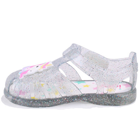 Igor S10341 Tobby Unicornio Beyaz Şeffaf Ortopedik Günlük Kız Çocuk Sandalet