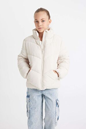 DeFacto Kız Çocuk Su İtici Polar Astarlı Şişme Mont C5391A824AUER37
