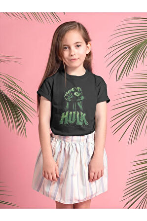 Tasarım Hulk Baskılı Unisex Avengers Film Çocuk Tişört (1-12 Yaş)