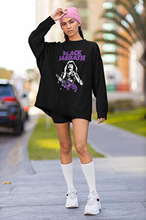 Black Sabbath Baskılı Unisex Oversize Müzik Grubu Sweatshirt