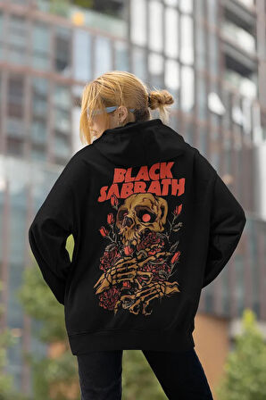 Müzik Grubu Black Sabbath Baskılı Unisex Oversize Rock Metal Hoodie
