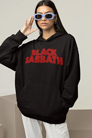 Müzik Grubu Black Sabbath Baskılı Unisex Oversize Rock Metal Hoodie