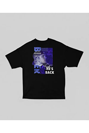 He Is Back Justin Bieber Baskılı Unisex Tişört, Oversize Şarkıcı Tişört
