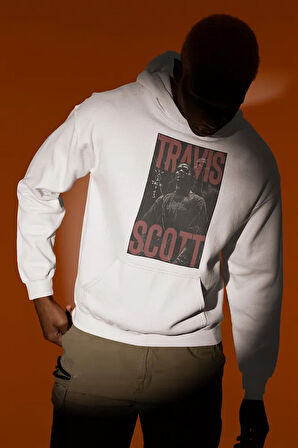 Travis Scott Rapper Baskılı Unisex Oversize Hoodie