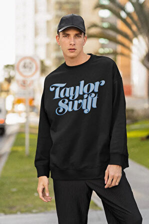 Şarkıcı Taylor Swift Baskılı Unisex Oversize Tasarım Sweatshirt
