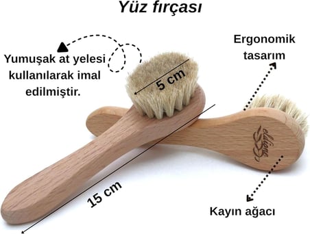 %100 At Kılı Vucüt Bakım Fırçası, Yüz Fırçası, Topuk (ponza) Taşı ve Kese, Kuru Fırçalama, Selülit/Varis/Kırışık Giderici, Hücre Yenileme, Gençleştirici Sıkılaştırıcı, Doğal Peeling, (4 Adet)