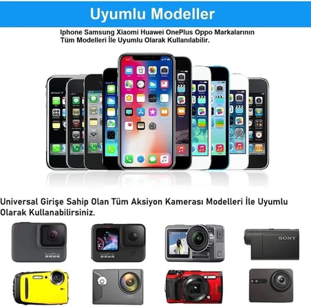 Aksiyon Kameralar Ve Telefonlar Ile Uyumlu Kafa Bandı Göğüs Bandı Monopod
