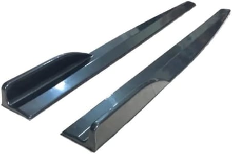 Renault Clio 4 2012-2019 Yan Marşpiyel Altı Lip Kulaklı Kısa 86 Cm Piona Black Parlak Siyah 2li Set
