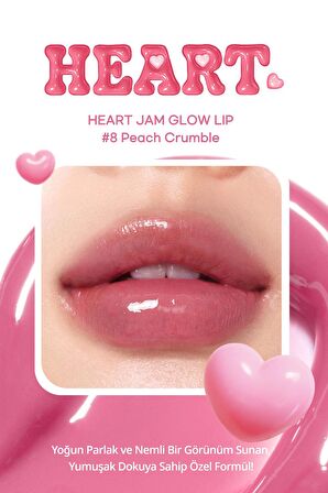 Yoğun Nemlendirici, Parlak Bitişli Balm Peripera Heart Jam Glow Lip (8 Peach Crumble)(Lucky Lottery)