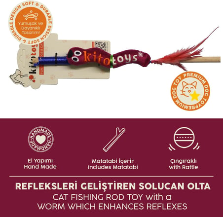 Kito Toys Solucan (Olta) Peluş Kedi Oyuncağı