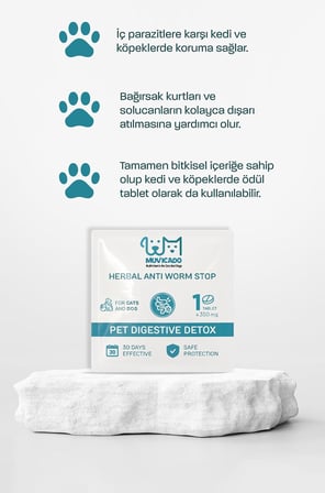 Kedi Köpek Worm Stop İç Dış Parazit Damla Tablet Seti