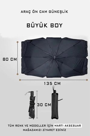 Araç İçi Ön Cam Güneşliği, Katlanabilir Şemsiye Şeklinde Otomobil Ön Cam Güneşliği