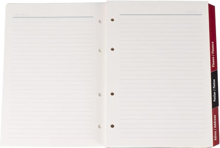 YDK2 Tarihsiz Çizgili Defter Yedek, 4 Delikli, Halkalı, Organizer Ajanda İçi, 15X21,5 cm., Ivory Kağıt