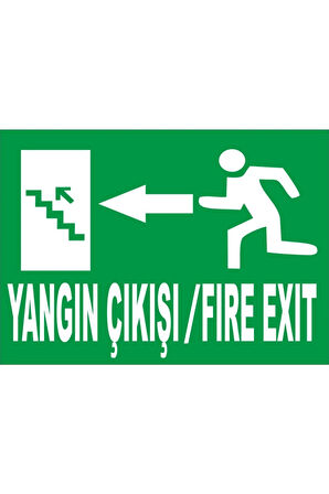 Fire Exıt Sol Oklu Yangın Çıkışı Levha