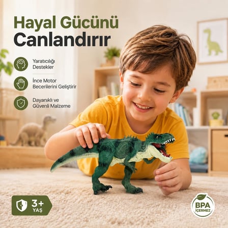 32 cm Ağzı Oynayan Dinozor Oyuncak, Hareketli Ağızlı Dinozor Figürü, Çocuklar İçin Gerçekçi Görünümlü Hayvan Figür Oyuncağı TQ680-23