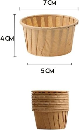 Muffin Cupcake Kek Kalıbı Kapsülü – Kraft Renk, 20 Adet Tek Kullanımlık Brownie, Muffin, Cupcake Pişirme Kağıdı ve Kek Kapsülü