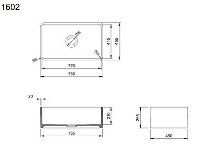 Bocchi Lavello Dekorlu Eviye 76 Cm Parlak Beyaz 1602-001-0120