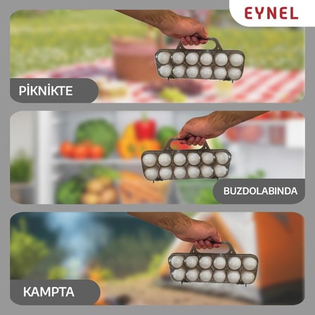 Saplı 12'li Yumurta Taşıma Kutusu, Plastik Buzdolabı İçin Yumurtalık Pikniklik Pratik Yumurta Taşıma Kabı (Şeffaf, 1 Adet)