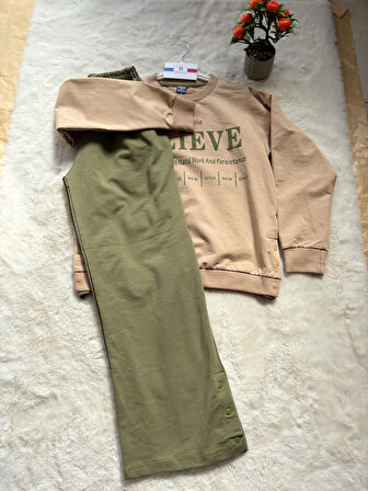 Belive  Baskılı 2 İplik Kız Takım