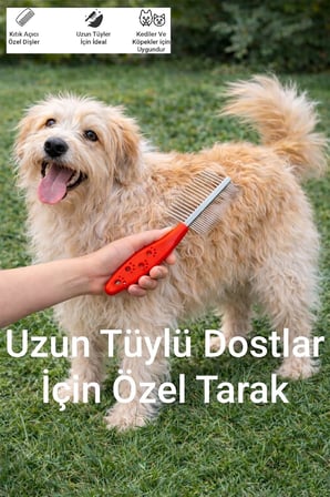Çift Taraflı Kedi Ve Köpek Tüy Açma Tarağı, Köpek Kıtık Açıcı Bakım Tarağı, Ergonomik Metal Tarama Fırçası, Tüy Dökme Önleyici