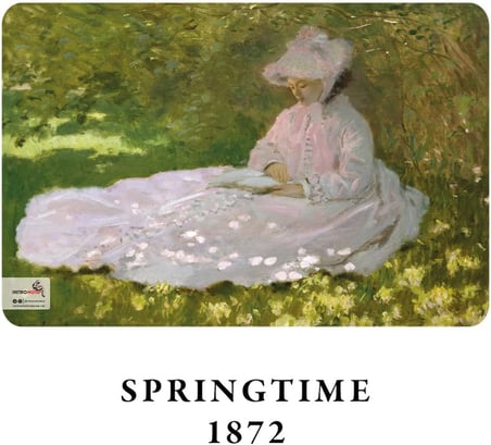 Impressionism Series - A6, Claude Monet 4'lü Defter Seti I, Çizgisiz, Toplam 192 Sayfa, Her biri 48 Sayfa, Tel Dikiş, Esnek Kapak, Oval Kenar, Tuval Doku, 60 gram, Sarı Krem Renk