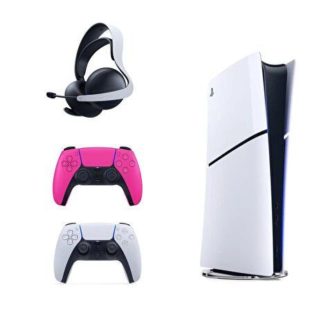 Sony Playstation 5 Slim İthalatçı Garantili + 2.  Pembe Dualsense + Pulse 3D Kablosuz Kulaklık