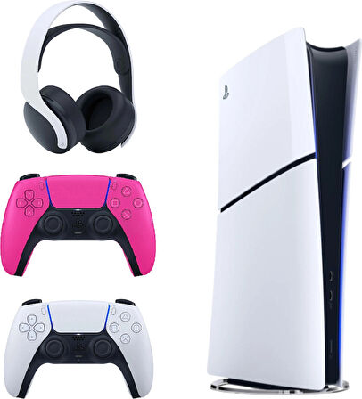 Sony Playstation 5 Slim İthalatçı Garantili + 2.  Pembe Dualsense + Pulse 3D Kablosuz Kulaklık
