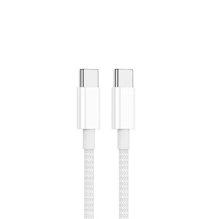 Type C-C, ÖRGÜLÜ 2 METRE, GÜÇLENDİRİLMİŞ BOYUN, 60Watt PD Hızlı Şarj &amp; Data Kablosu, iPhone 15/16 ve Android İçin (200 CM)