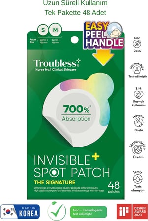 Troubless Ultra Ince Ve Şeffaf Suya Dayanıklı%700 Emme Kapasiteli Kore Üretimi Akne Ve Bandı