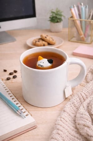 Sürpriz Kedi Figürlü Seramik Kahve Kupası – Gizli Tasarım Mug Bardak