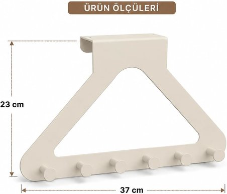 Beyaz Kapı Arkası 6 Kancalı Modern Askı Üçgen Tasarımlı Kapı Askılığı Metal Düzenleyici Çok Amaçlı Havlu Çanta Mont Askısı Pratik Organizer