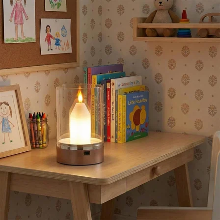 Hareket Sensörlü, Dim Edilebilir, Mum Efektli Günışığı Rengi Şarjlı Masa Lambası Cata, CT-8432