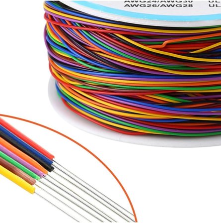 280 Metre 8 Renk 0.25mm Tel Kalınlığı 30awg Makara Atlama Kablosu