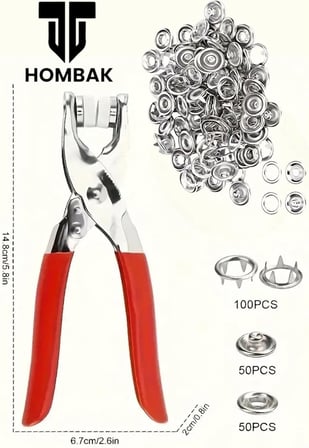 200 Adet Paslanmaz Çelik Çıt çıt ve Pense Seti – Metal Çıt çıt Makinesi, Kumaş Çıtçıt Düğme Seti, El İşi ve Tamir İçin 50 Set Çıt çıt