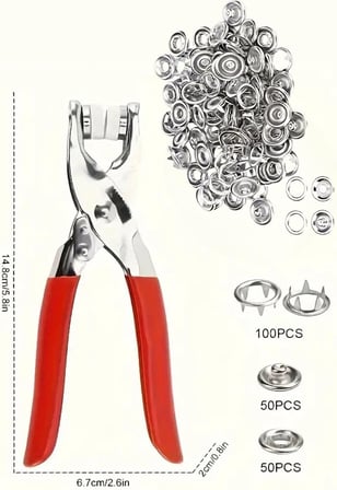 200 Adet Paslanmaz Çelik Çıt çıt ve Pense Seti – Metal Çıt çıt Makinesi, Kumaş Çıtçıt Düğme Seti, El İşi ve Tamir İçin 50 Set Çıt çıt
