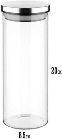 Deconox 800ML Vakumlu Metal Kapaklı Borosilikat Cam Kavanoz (8.5cm20cm) 1 Adet