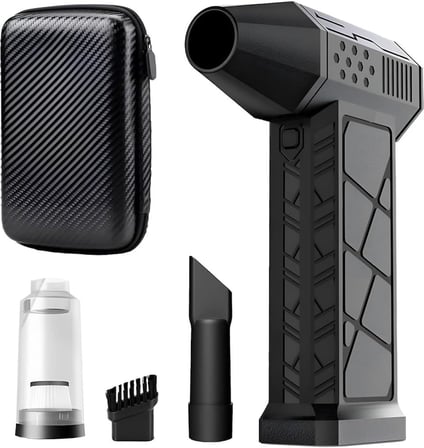 130000 Rpm Kablosuz Elektrikli Hava Üfleyici &amp; Vakum | 3 Kademeli, 8000 Mah, Şarjlı Turbo Toz Üfleyici – Aparatlı