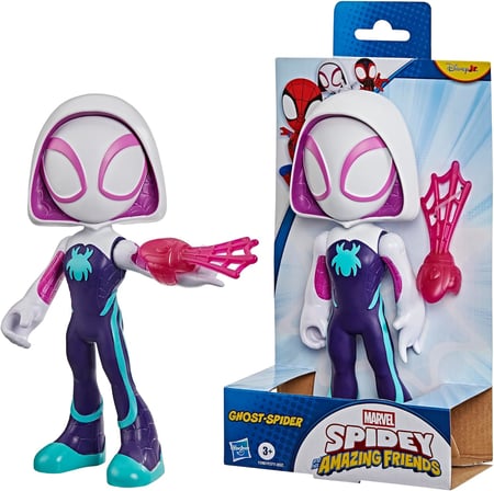 Spidey and His Amazing Friends süper büyük 22,5 cm Ghost-Spider aksiyon figürü, 3 yaşından büyük erkek ve kız çocukları için süper kahraman oyuncağı